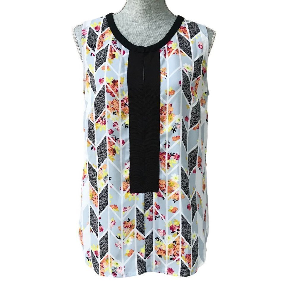 CAbi Floral &‎ Animal Print Sleeveless Tunic Top Blouse - Small